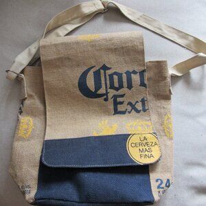 Corona Beer Burlap Canvas Travel Tote Cooler Bag Beach Bag Collectible Brewery